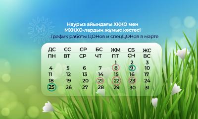 Schedule of work of public service centers and special public service centers in March